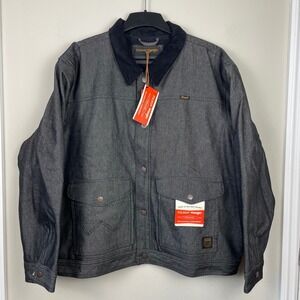 Filson x Wrangler Denim Work Jacket Men's XXL Sherpa Lined 14.5 oz Black Rigid